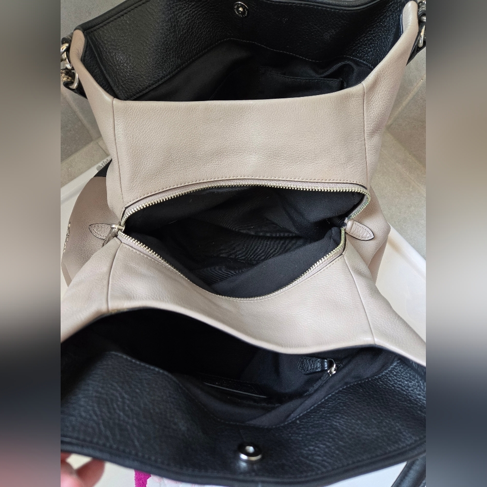COACH 2016 Phoebe Hobo Colorblock Exotic/Snakeskin Trim Leather Shoulder Bag - Picture 8 of 16